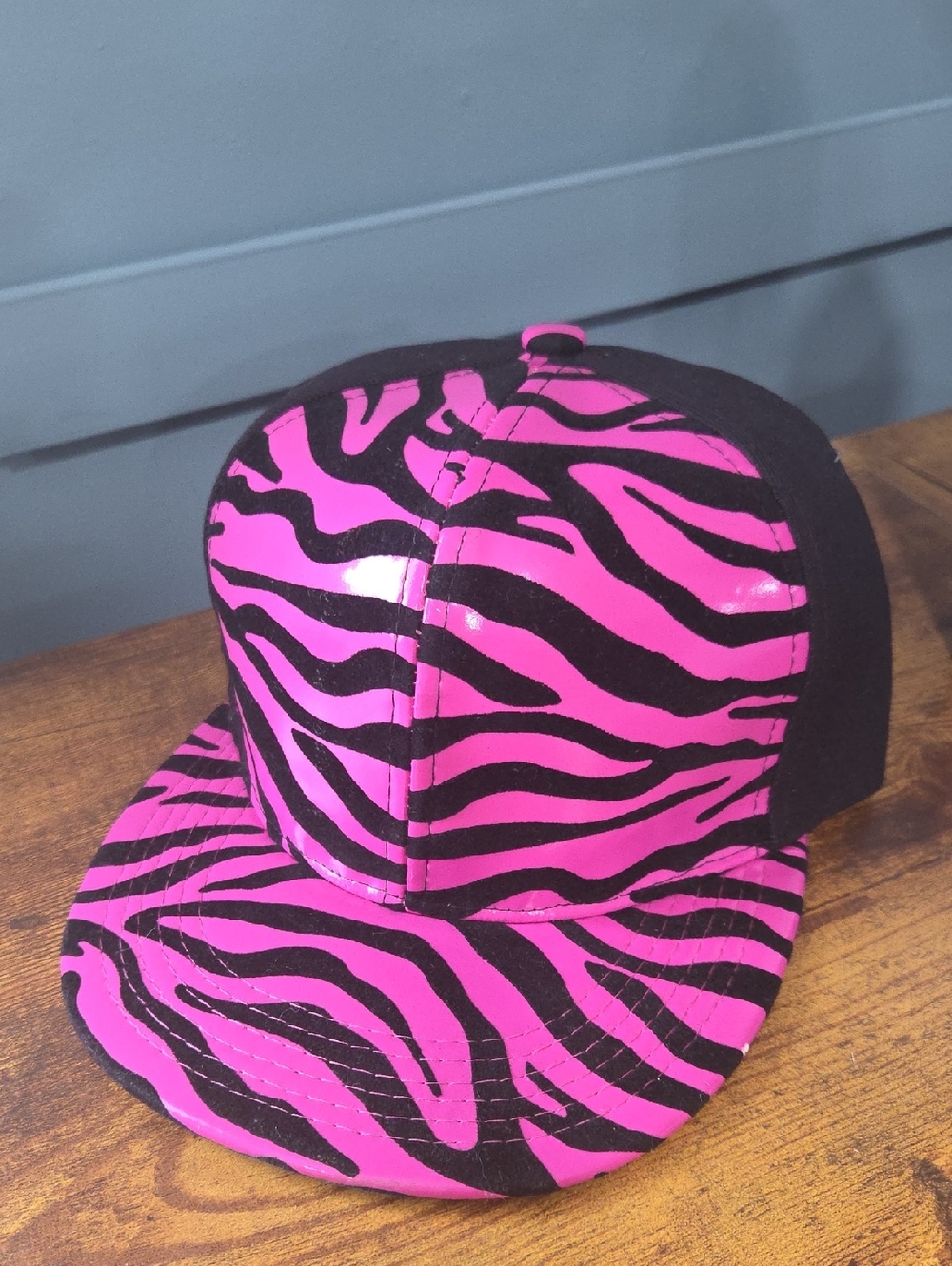 Pink and Black Zebra Print Snapback Hat